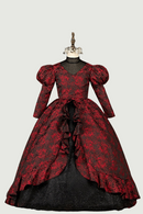 Kids Prom Luxury Dresses Girls Elegant Ball Gowns Teenagers Evening Party Red Vintage Dress Girl Formal Long Dresses