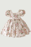Baby Girls Summer Dress Kids Floral Printed Princess Ball Gowns Children Casual Vintage Frocks Toddlers Soft Cute