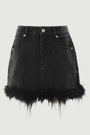 Women Denim Skirts High Waist Black Jean Skirts Vintage All Match Wrap Summer Skirts