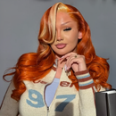 Ginger with Blonde Highlight Lace Frontal Body Wave Human Hair Wigs Transparent Lace Front Remy Hair Wig Pre Plucked