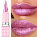 6-Color Metallic Glitter Lipstick Set, Shiny Pearlescent Lip Tint in Pink and Red, Bold Sparkling Lip Makeup Gifts for Women
