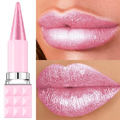 6-Color Metallic Glitter Lipstick Set, Shiny Pearlescent Lip Tint in Pink and Red, Bold Sparkling Lip Makeup Gifts for Women