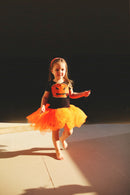 Girls Orange Pumpkin Skirts Baby Ballet Tulle Pettiskirts with Halloween Cosplay Party Costumes Skirt