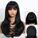 Burgundy Straight Bob Wig With Air Bangs Wigs For Women Daily Head Wig