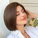 Blonde Unicorn Synthetic Lace Front Wigs Brown Short Bob Straight Wig For Women Heat Resistant Daily Party Use Wig