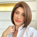 Blonde Unicorn Synthetic Lace Front Wigs Brown Short Bob Straight Wig For Women Heat Resistant Daily Party Use Wig