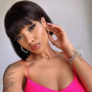 Short Straight Bob Wig With Bangs Human Hair Bob Wigs for Women Non Lace Glueless Bob Wig