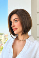 Blonde Unicorn Synthetic Lace Front Wigs Brown Short Bob Straight Wig For Women Heat Resistant Daily Party Use Wig