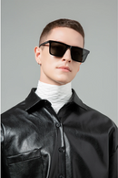 Polarized Sunglasses Square Flat Design Sun Glasses For Men UV400 Protect Black Shades