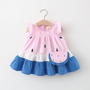 Toddler Baby Kids Girls Dress With Bag Summer Elegant Ruched Ruffles Princess Dresses For Girls Casual Clothes