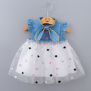 Cute Girls Dress Infant Baby Girls Kids Dresses Princess Dress Gauze Star Denim Outfits Clothing Summer Kids Girls Clothes