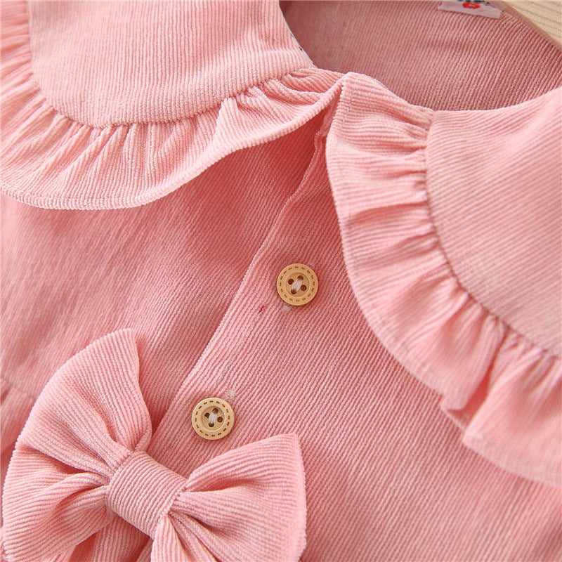 Spring Baby Girl Dress Long Sleeve Solid Color Princess Girl Wedding Party Dress Dress 1st Birthday Dress For Baby Girl