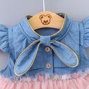 Cute Girls Dress Infant Baby Girls Kids Dresses Princess Dress Gauze Star Denim Outfits Clothing Summer Kids Girls Clothes