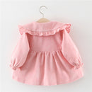 Spring Baby Girl Dress Long Sleeve Solid Color Princess Girl Wedding Party Dress Dress 1st Birthday Dress For Baby Girl