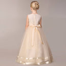 Summer Kids Princess Dress Sleeveless Flowers Kids Girls Dresses Birthday Party Wedding Dress Formal Wear Child Clothing