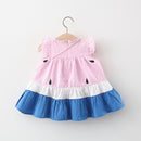 Toddler Baby Kids Girls Dress With Bag Summer Elegant Ruched Ruffles Princess Dresses For Girls Casual Clothes