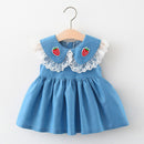 Kids Girl Princess Wedding Dress Toddler Baby Kids Girls Peter Pan Collar Summer Lace Princess Dresses Clothes