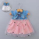 Cute Girls Dress Infant Baby Girls Kids Dresses Princess Dress Gauze Star Denim Outfits Clothing Summer Kids Girls Clothes