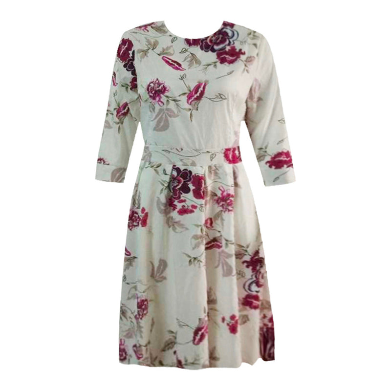 Femmes Élégant Floral Vintage Robe De Soirée À Manches Longues Femmes Boho Robe Femme Vacances D'été Tenue Décontractée