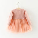 Baby Girls Cute Children Wedding Dress Fantasy Princess Lace Dress Long Sleeve With Flower First Birthday Dress For Girl Baby