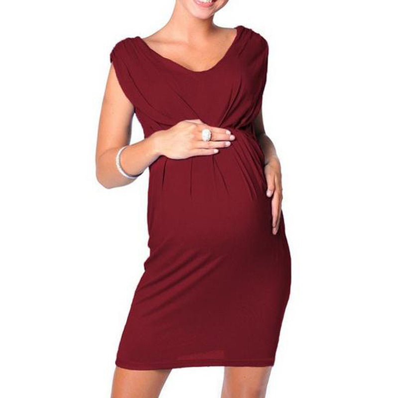 Casual Dress For Pregnant Maternity Short Clothes Maternity Clothes Pregnant Women Sleeveless Bodycon Dress Sexy Solid Dress