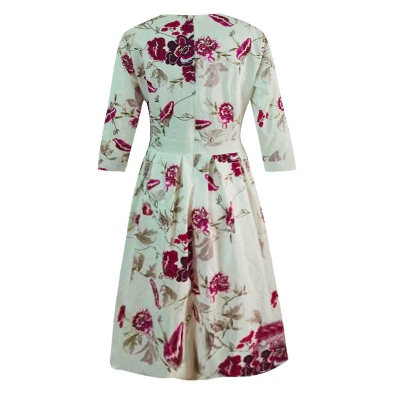 Femmes Élégant Floral Vintage Robe De Soirée À Manches Longues Femmes Boho Robe Femme Vacances D'été Tenue Décontractée