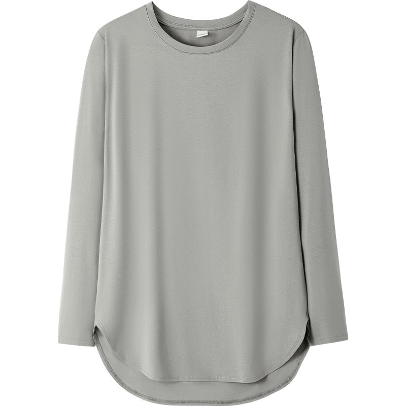 Women Clothing for Spring Autumn Long Loose Fit Cotton T-shirts for Girls Long Sleeve Solid Women Tops O-NECK Brand Design