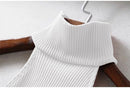 Womens Cotton Solid Girl Tops for Summer  Turtleneck Neck Vest Women Sleeveless T-shirts Basic Clothings for Women