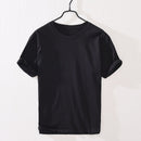 Spring Summer T-Shirt Short Sleeve Loose Simple Solid Sweat Casual Trendy O-Neck Fresh Youth Handsome Tees