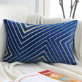 Luxury Velvet Cushion Cover 30x50cm Nordic Style Gold Embroidered Blue Grey Yellow Home Decorative Pillow Cover For Couch Bed