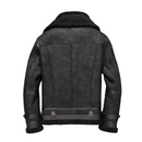 Men Shearling Jacket Flight Jacket Double Collar Short Leather Jacket Men Sheepskin Aviator Fur Coat Mens Bomber Jacket