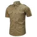 Summer Military Shirt Men Cotton Short Sleeve Army Shirts Male Air-Force Tactical Badge
