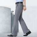 Spring Men Flared Boot Cut Trousers No Ironing Required Elasticity Casual Office Slim Bottom Formal Suit Pants