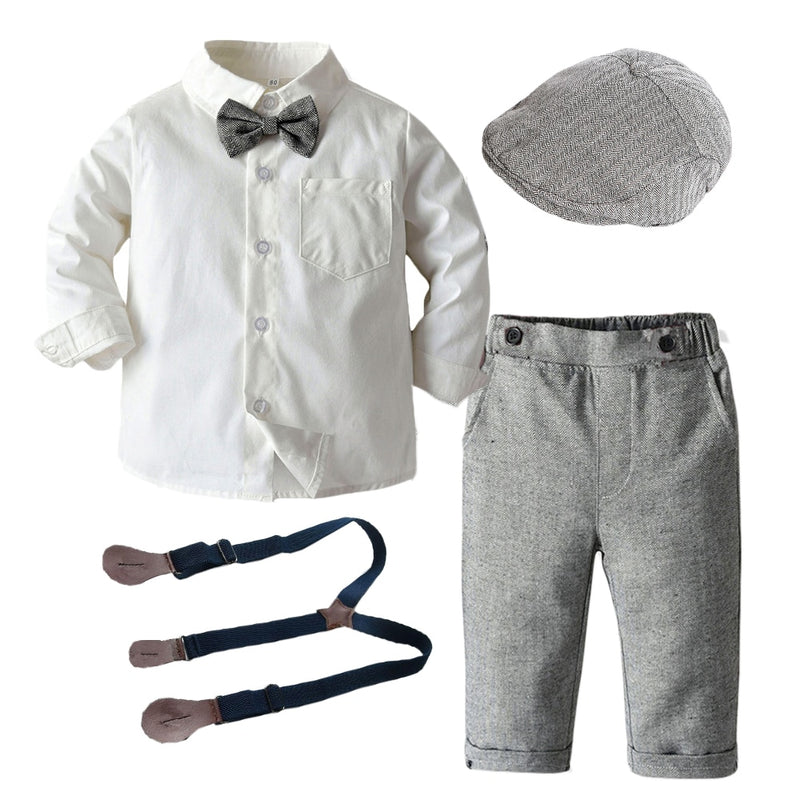 Kid Boys Formal Party Outfits Clothes Set Wedding Birthday Toddler Boy Gentleman Handsome Children Elegant Suit