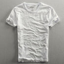 Men Summer Cotton Slim Fit Tees O-Neck Short Sleeve Solid Minimalism Classical Male Casual T-shirt