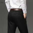 Mens Autumn And Winter High Waist Straight Trousers Middle-Aged Loose Stretch Business Casual Pants