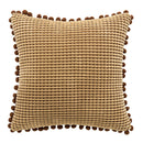 Soft Velvet Cushion Cover Solid Pillow Case Corduroy Flocking Yellow Gray Pink Home Decorative Pillow Cover 45x45cm Pompom Ball