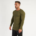 T-Shirt Men Spring Cotton T Shirt Men Solid Sports Tshirt O-neck Long Sleeve
