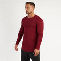 T-Shirt Men Spring Cotton T Shirt Men Solid Sports Tshirt O-neck Long Sleeve