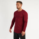 T-Shirt Men Spring Cotton T Shirt Men Solid Sports Tshirt O-neck Long Sleeve