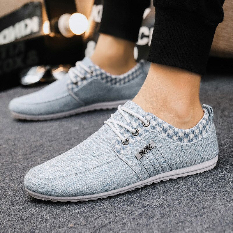 Spring Summer Men Casual Shoes Canvas Breathable Low Top Youth Shoes