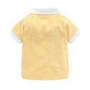Summer Boys Girls T-Shirts Striped Turn-down Collar Adorable Tops for Kids Clothes Cotton Tees Polo Shirt