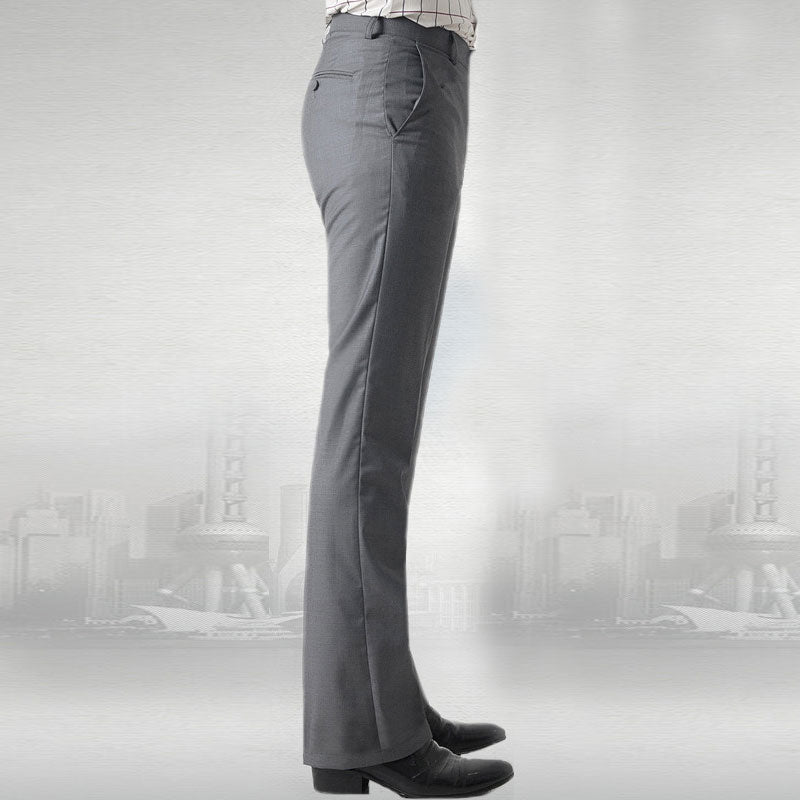 Men Flared Boot Cut Trousers Business Casual Classic British Style Off