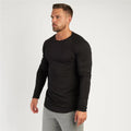 T-Shirt Men Spring Cotton T Shirt Men Solid Sports Tshirt O-neck Long Sleeve