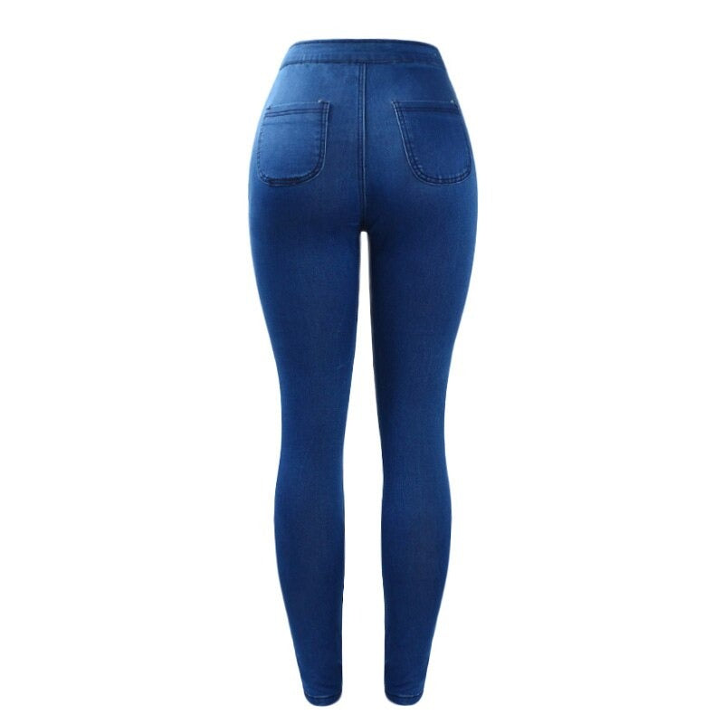 High Waist Stretchy Jeans Women`s Brand New Blue Skinny Denim Pants Jeans For Women Jean Femme Trousers