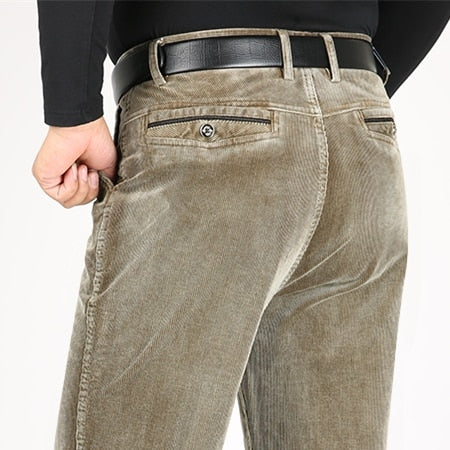 Corduroy Trousers Men Casual Pants Thick Autumn Winter Pants Men Cotton Full Length Straight Straight Loose