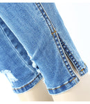 Ripped Jeans Women`s Stretchy Distressed Buttonfly Denim Pants Trousers Jeans For Women