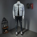 Denim Motorcycle Men Jacket High Street Retro Jacket Bomber Jacket Street Clothing Men Jacket
