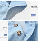Kid Boy Formal Birthday Outfit Suit Toddler Gentleman Wedding Striped Vest Shirt  Pants Boys Ceremony Outerwear