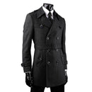 Men woolen jackets elegant double button trench coat stylish breathable wool blends windbreaker